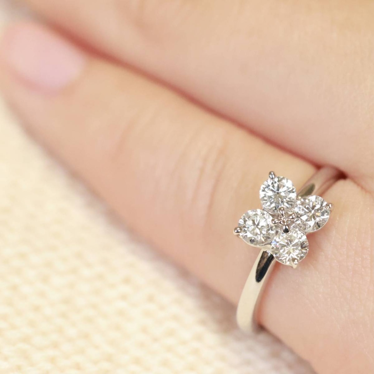 750 TASAKI ダイヤモンド 0.53ct リング タサキ 田崎 フラワー 花 K18  