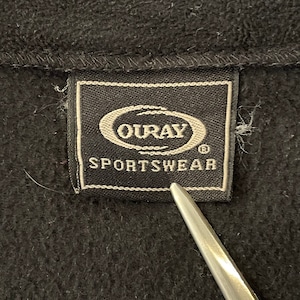 【ouray sportswear】ハーフジップ フリース プルオーバー 刺繍ロゴ アルカトラズ オーバーサイズ XL アメリカ古着