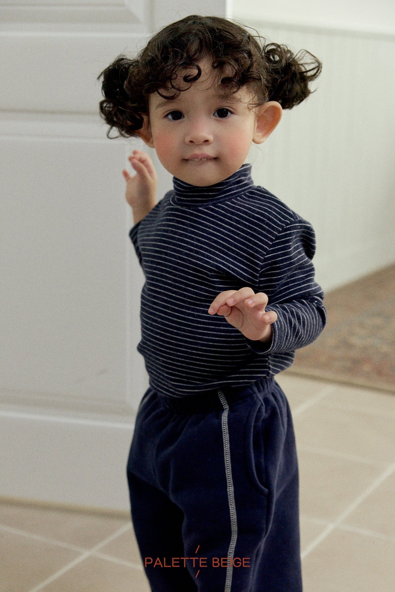 the beige［取寄］stripe slim turtle neck tee 26winter