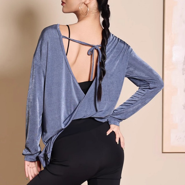 オープンバック ドルマンスリーブ ダンストップス 3col　D00462