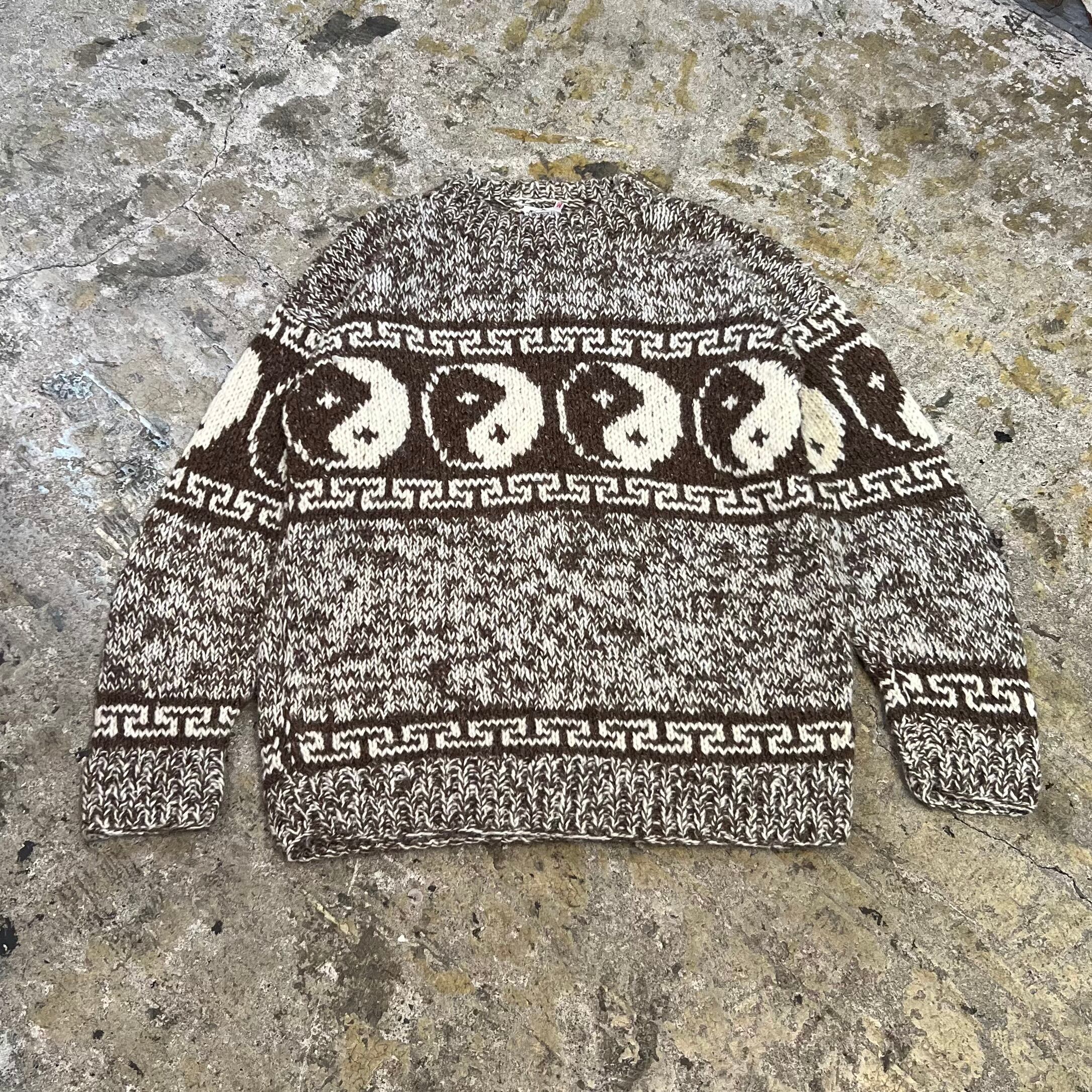 70s 80s yin yang Knit モヘアニット 陰陽 インヤン 【公式通販】