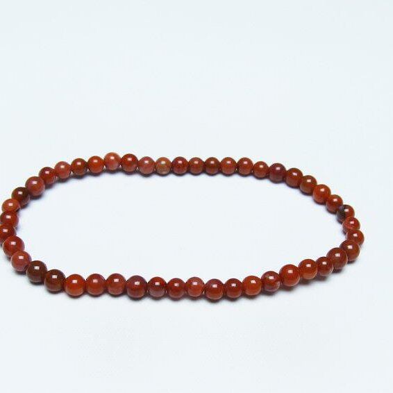 ナンホーンアゲート ブレスレット 4mm 南紅瑪瑙 一点物 メール便可 [M便 1/10] 111-42102