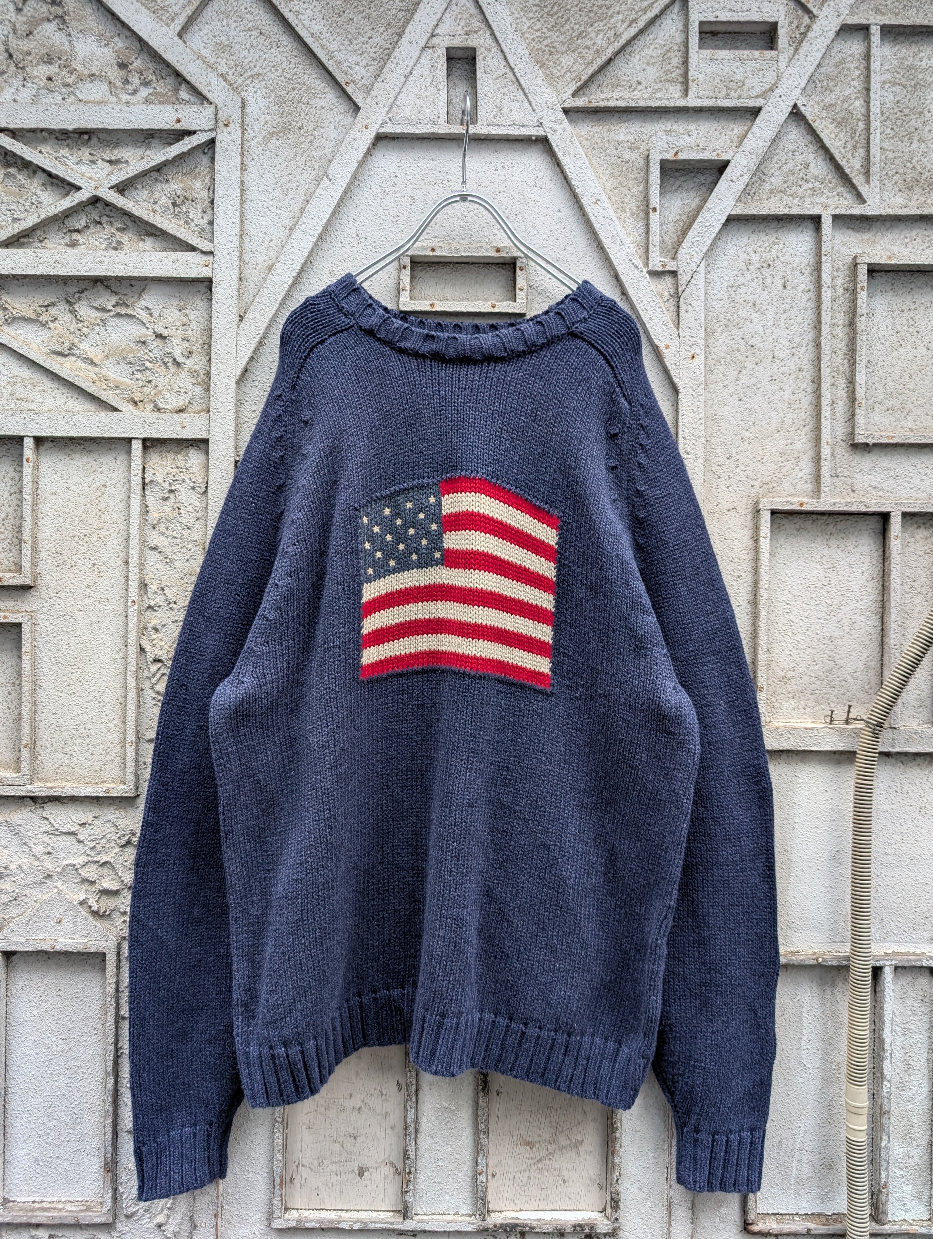 "LANDS’ END" stars and stripes knit