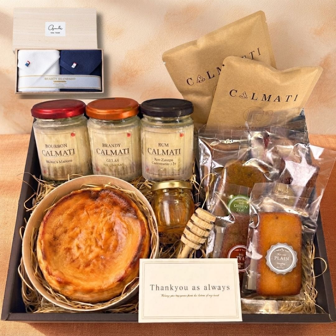 内祝いにぴったり】今治タオルとスイーツ詰め合わせBOX｜チーズケーキ