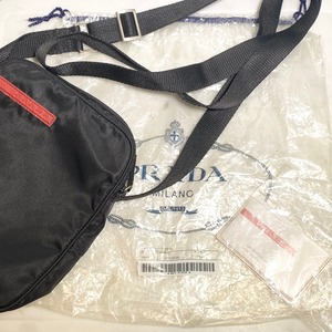 PRADA black nylon mini shoulder bag