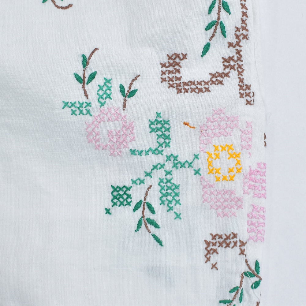 Remakeリメイク 再構築 パッチワーク&フラワー刺繍 デザイン ルーズ