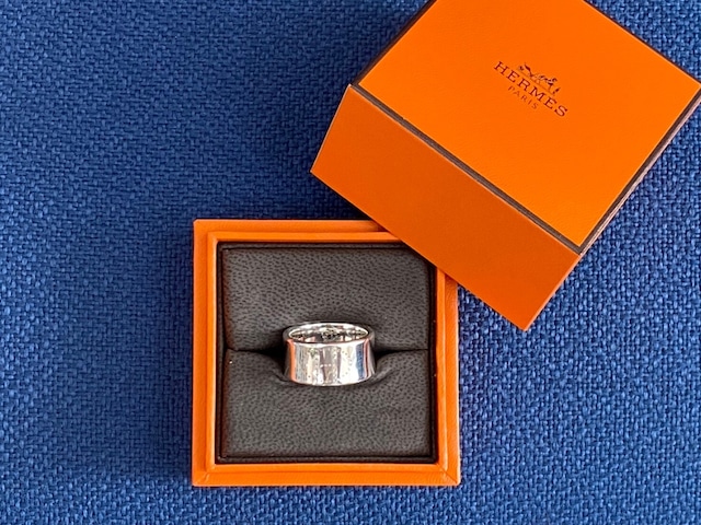 SALE!! 30%OFF HERMES ECLIPSE RUBAN RING GM 57 SILVER 298077