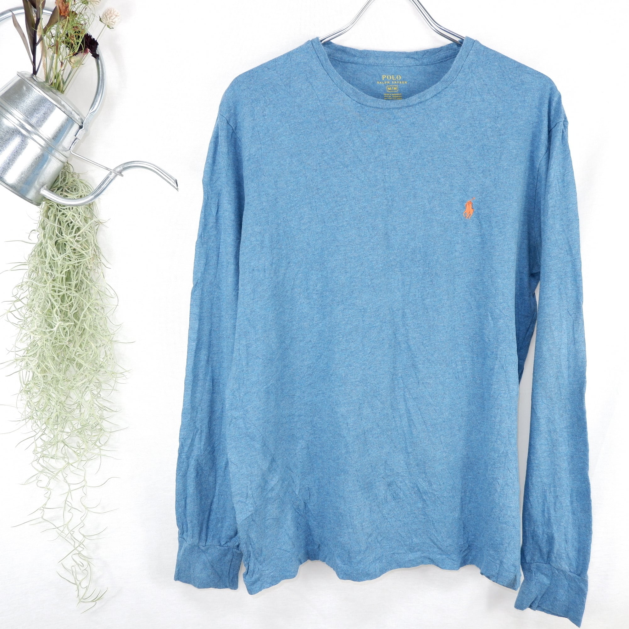 [M] Polo Ralph Lauren Light Blue L/S Tee | ポロ ラルフローレン 水色 ロングTシャツ |  きれいめや90sのメンズ古着専門店jo-Ro powered by BASE