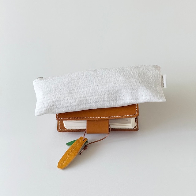 ★予約 papeterie.atelier 〔pencil case -blue strips-〕