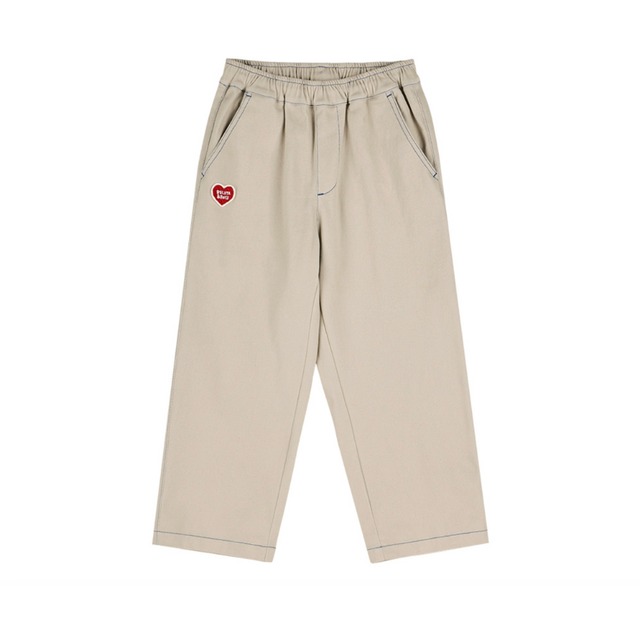 Heart Woven Pants (Light Beige)
