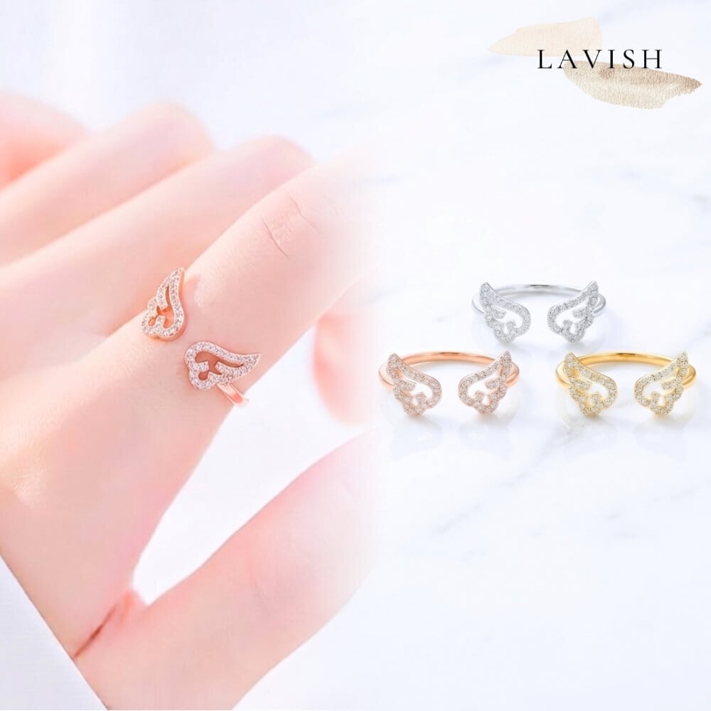天使の羽モチーフ リング ｜ フリーサイズ 指輪 レディース | LAVISH