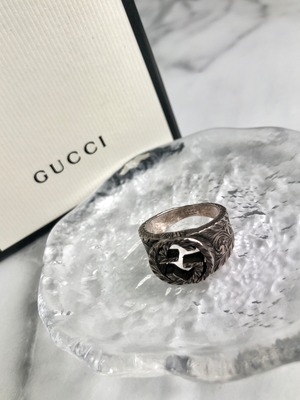 GUCCI グッチ 指輪 シルバー GGロゴ インターロッキング 20号 vintage 