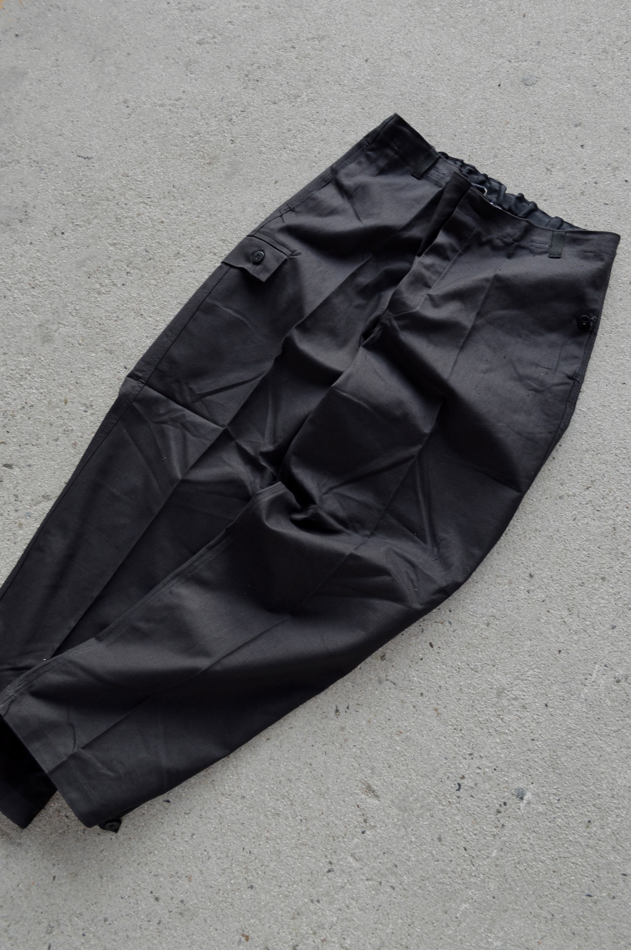 East German Army 80s Custom Dyed Black Dead Stock Fade Black Work Trouser 東ドイツ軍 1980年代 ワークトラウザー