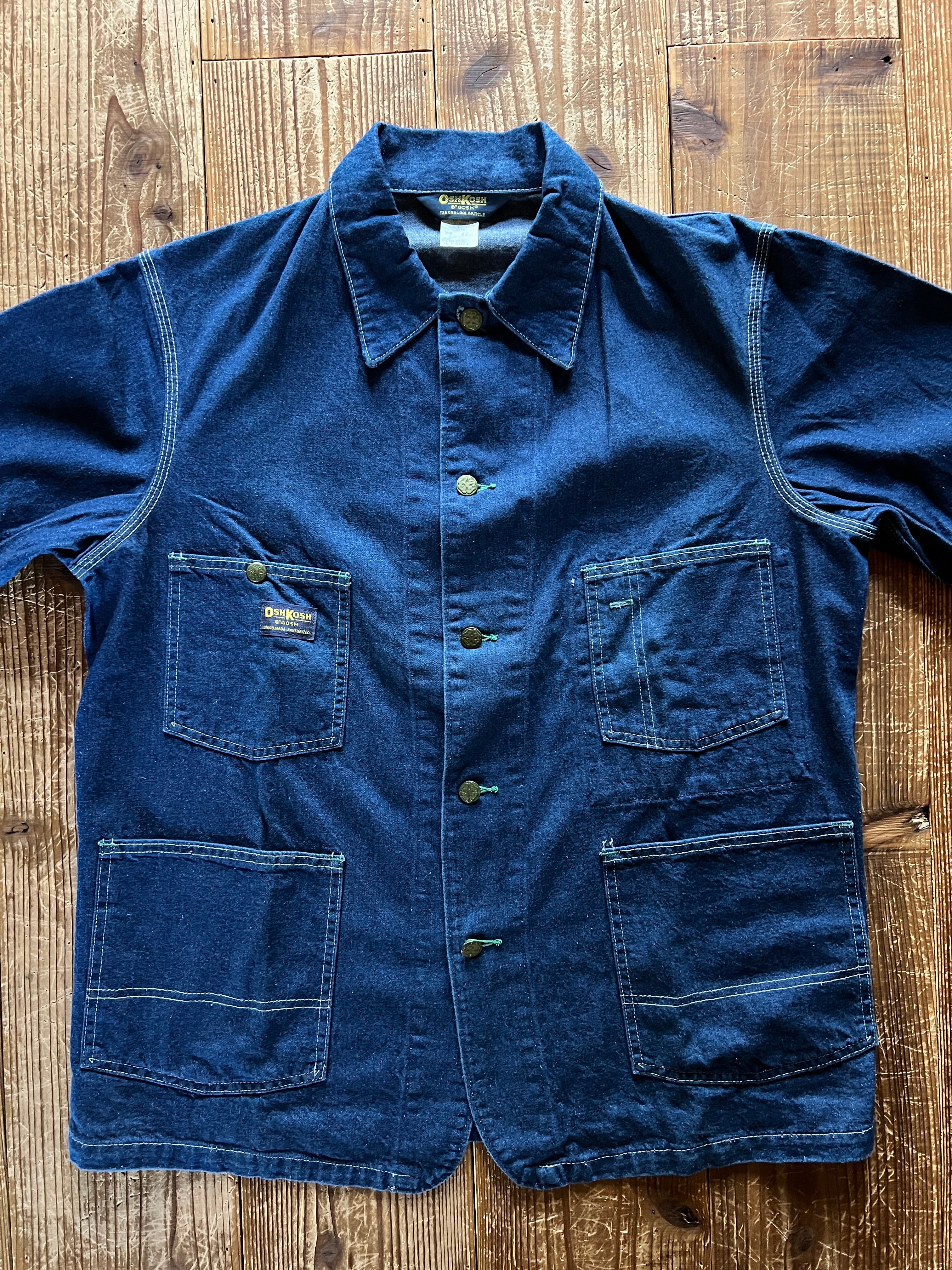 70's～ OSH KOSH B'GOSH デニムカバーオール 濃紺 表記(42) USA製