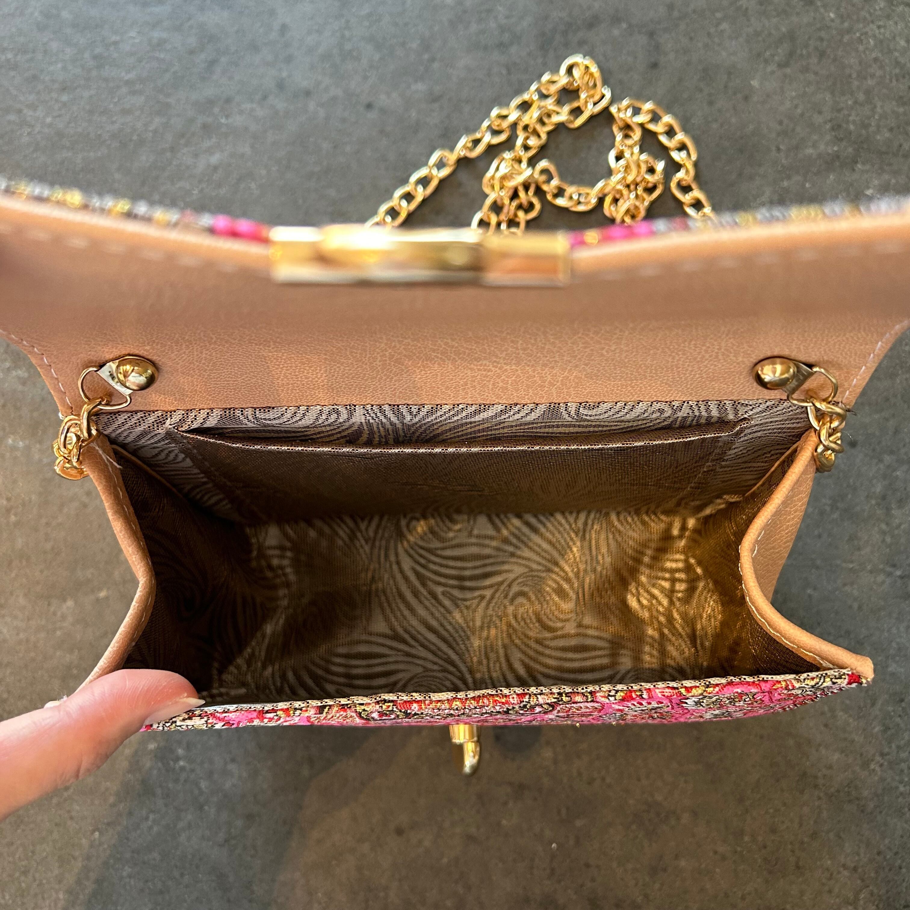 トルコ刺繍バッグ チェーンバッグ トルコ刺繍 ボルドー エンジ 植物模様 0_3ba81aa59a857ffae2809fd17799