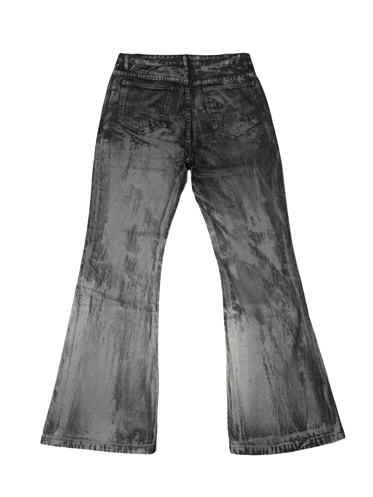 【PLANET STUDIO】Silver Coating Flare Denim Pants