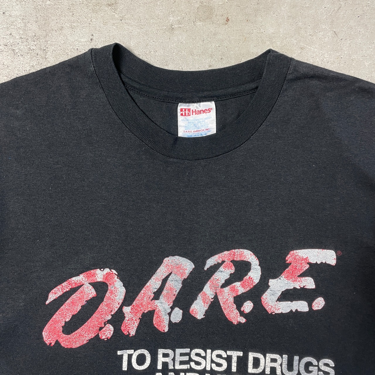 90年代 USA製 D.A.R.E. ロゴプリントTシャツ メンズL 古着 90s 