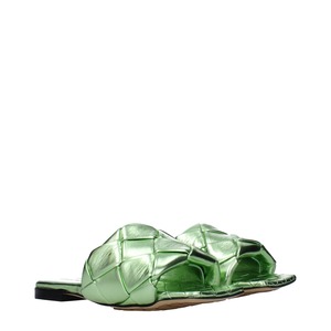 【新品】BOTTEGA VENETA ボッテガヴェネタ レディース スライドサンダル レザー グリーン 608853V29N03505