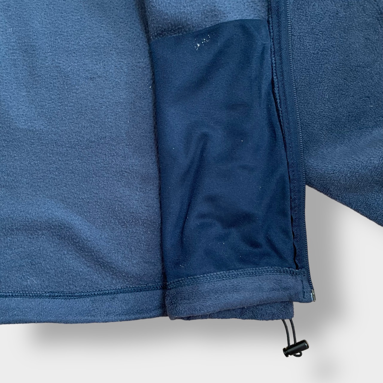 Columbia フリースジャケット アウター ジップアップ フルジップ コロンビア アウトドア ワンポイント L 刺繍ロゴ ネイビー US古着