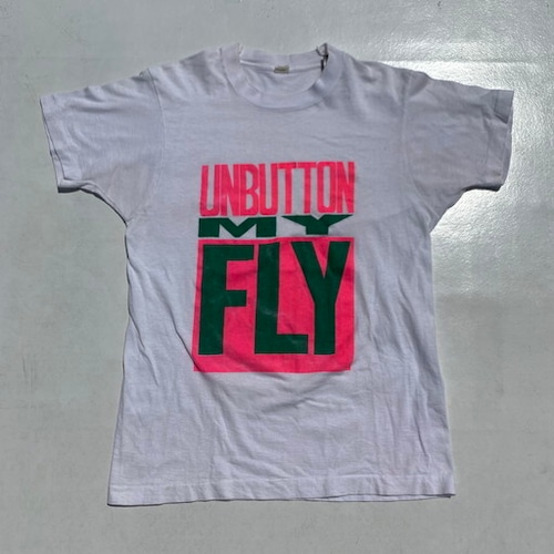 70's 80's プリントTシャツ UNBUTTON MY FLY Levi's ブート ネオンカラー ブート SCREEN STARS コットン 白 ホワイト Lサイズ 希少 ヴィンテージ BA-989 RM1358H