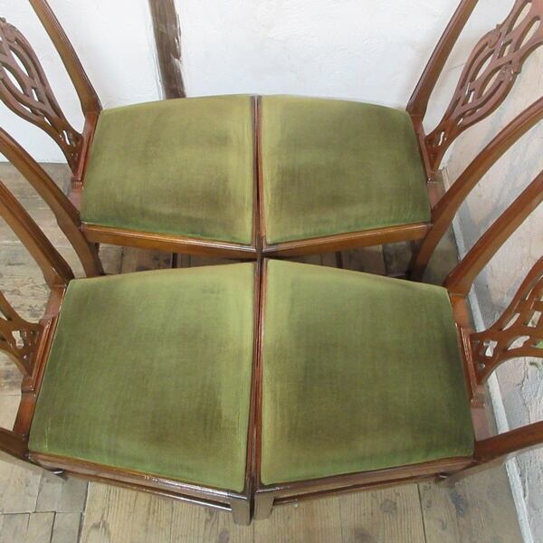 イギリス アンティーク 家具 ダイニングチェア 4脚セット 英国 4521e イギリス アンティーク 家具 ダイニングチェア 4脚セット 英国 4521e