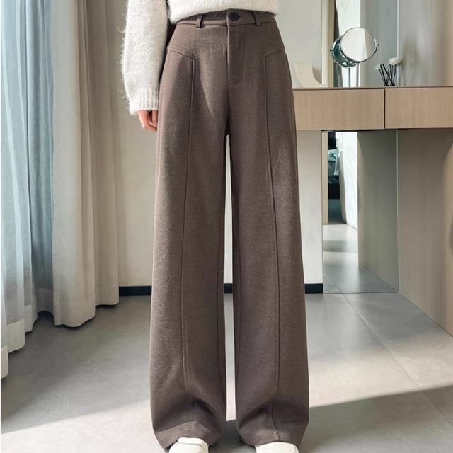 【送料無料】 ワイドパンツ 4色 フレア Aライン ロング ポケット ファスナー ウール 厚手生地 シンプル カジュアル 大人 おしゃれ お洒落 こなれ感 ラフ コンサバ 着痩せ ヘルシー 無地 秋 冬 30代 40代 レディース 女性用 通勤 デート お出かけ 女子会 お呼ばれ 休日 お茶会 授業参観 着回し 普段使い ファッション コーデ スタイル 楽ちん 定番 デイリーユース オーバーシルエット 垢抜け 動きやすい