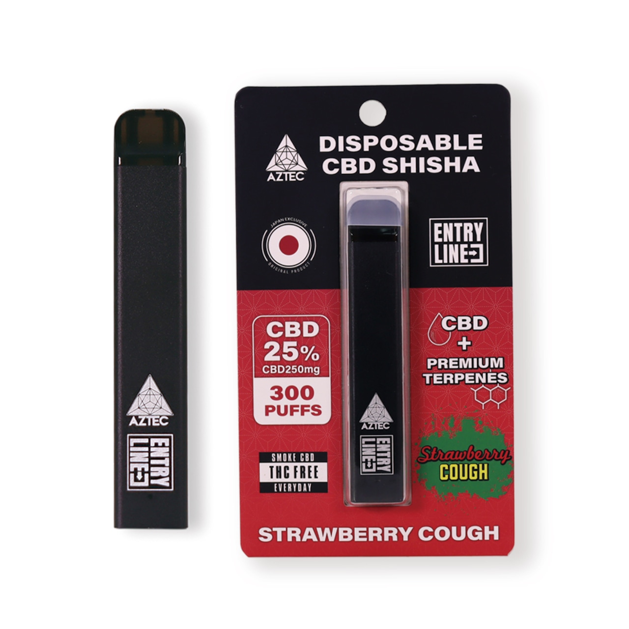 【ENTRY LINE】CBD25% DISPOSABLE CBD SHISHA 1ml CBD250mg 〈STRAWBERRY COUGH〉