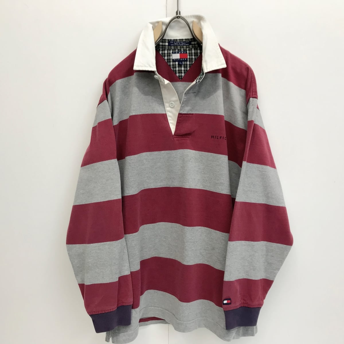 TOMMY HILFIGER トミーヒルフィガー 90年代 長袖 太ボーダー ラガー