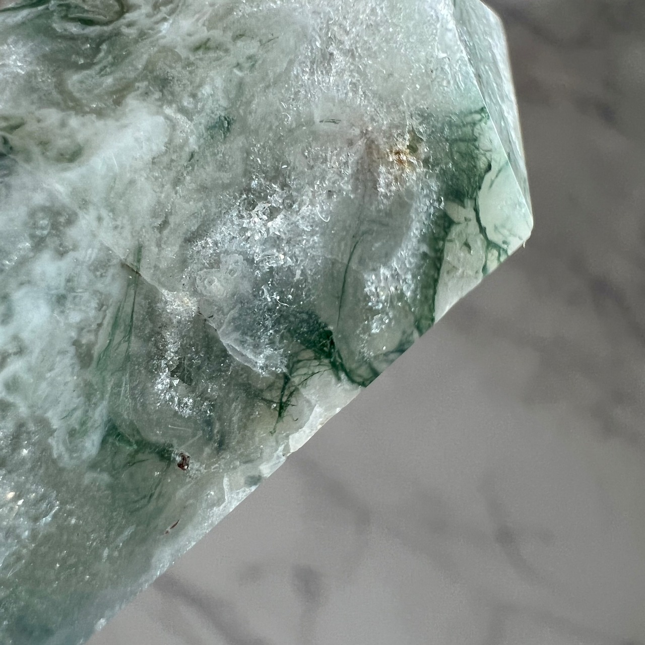 モスアゲートタワー2＊天然石ポイント＊天然石インテリア＊置き物