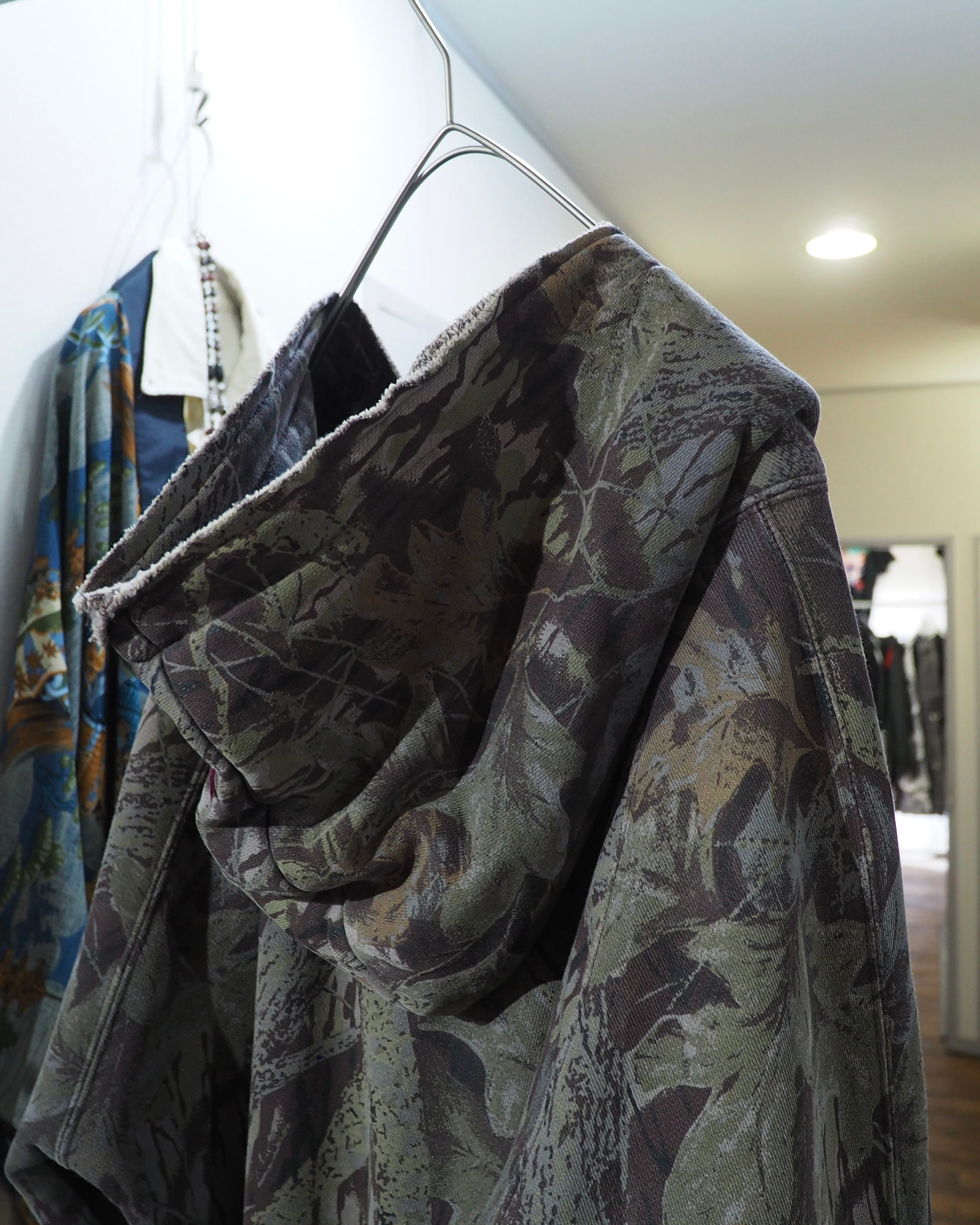 2002s " PPFM - Archive " Beautiful Aging Camouflage × Two stars Embroidery Full zip Parker ピーピーエフエム アーカイブ 星刺繍 パーカー