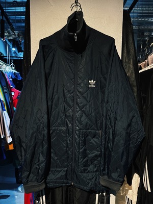 【D4C】90's vintage "ADIDAS" navy color trefoil logo design quilting high neck track jacket