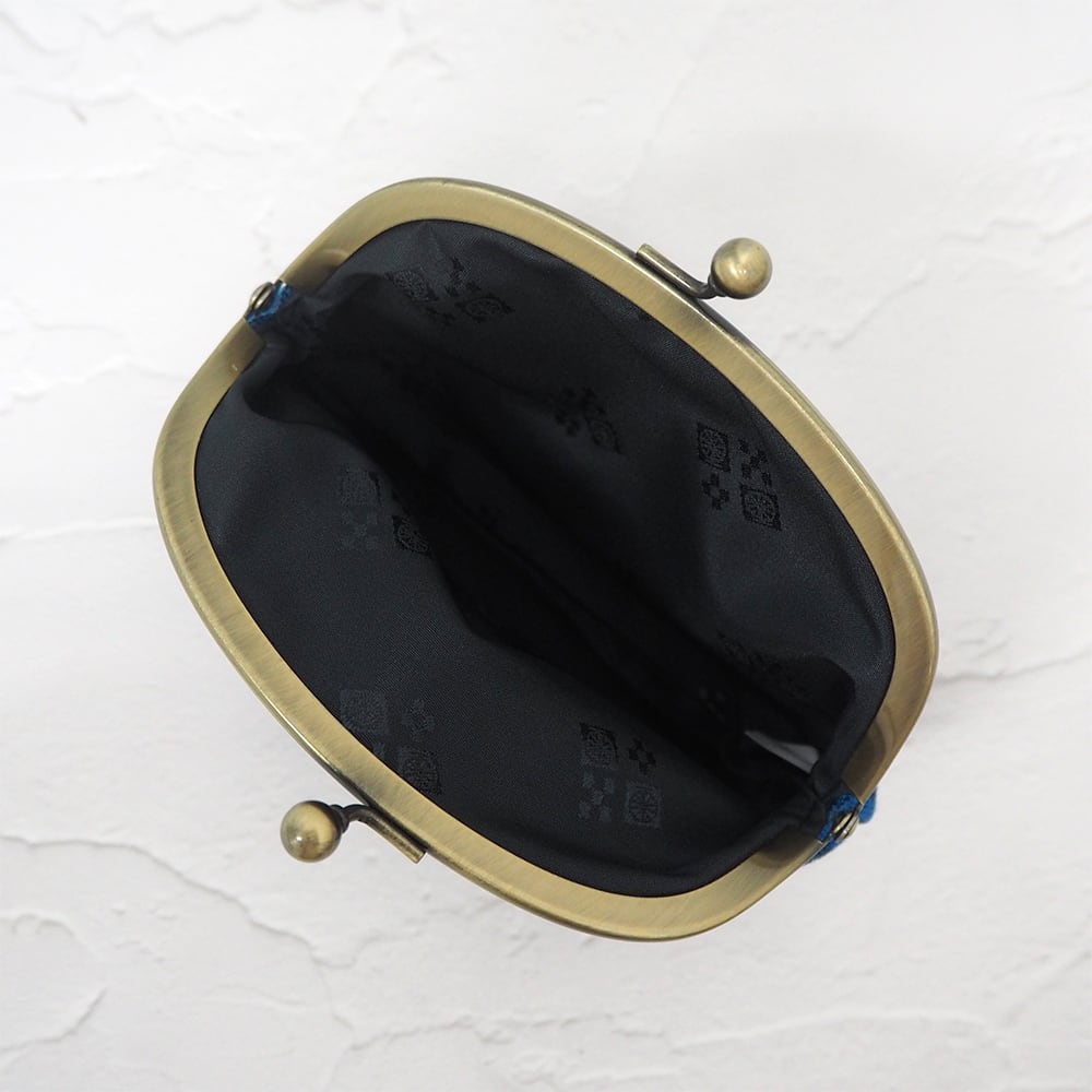 なみ がま口お財布 本革 がま口 財布 レディース シュリンク 革 底ファスナー 日本