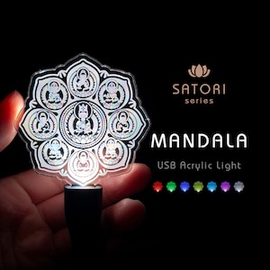 曼荼羅 USBアクリルライト ☆ 7色に光る〈仏像グッズ〉