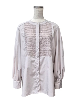 'daily grace' ブロードチュールブラウス beige