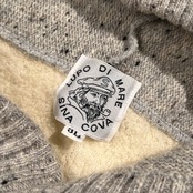 SINA COVA シナコバ ロゴ刺繍入り 切替 ネップ ニット パーカー サイズ 3L /クリーム×グレー/メンズ/日本製