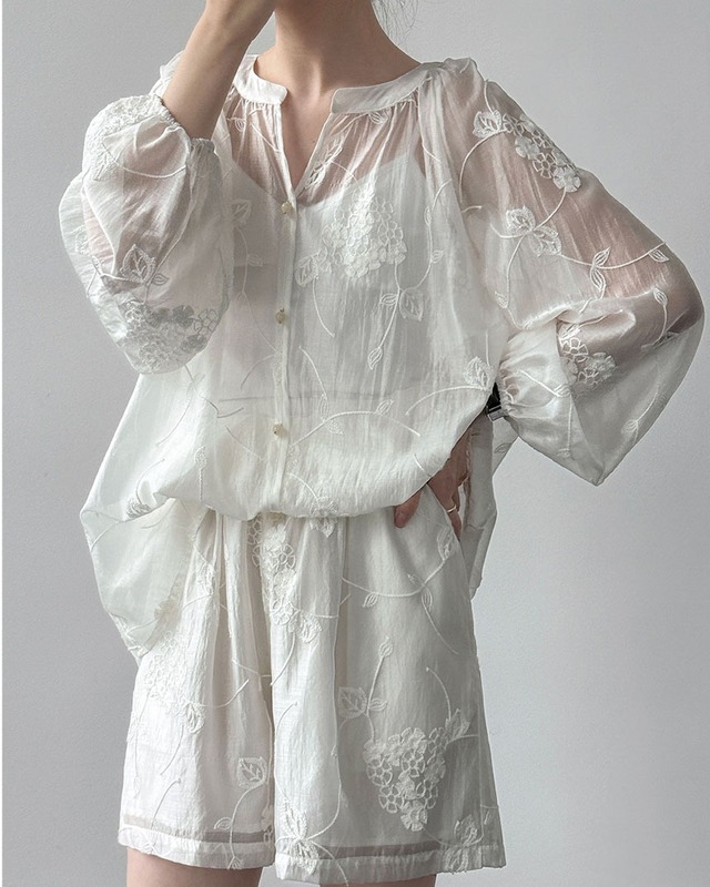 Sheer Floral Embroidery Setup
