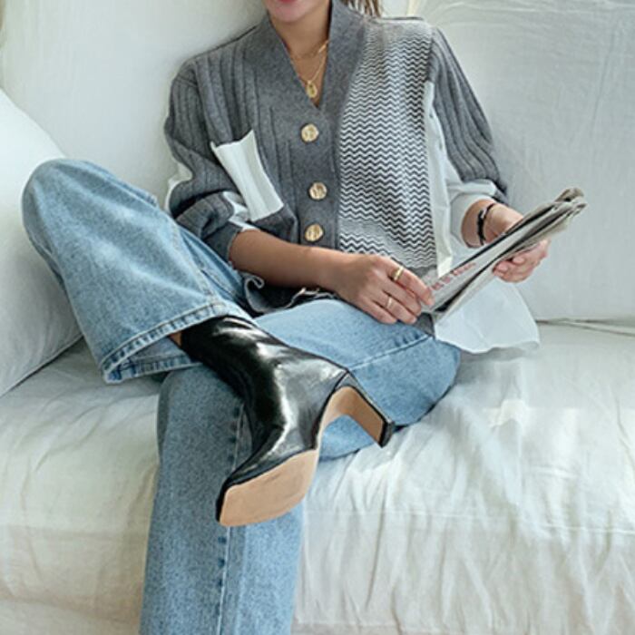 バイカラー デザイン カーディガン2color/3412845