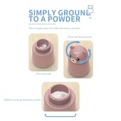 ピルクラッシャー 錠剤クラッシャー 可愛い クマ ピルケース 薬 錠剤 すりつぶし 薬ケース 子供 高齢者 携帯便利 (ピンク)