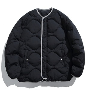 Button Front Piping Padded Jacket [2287]