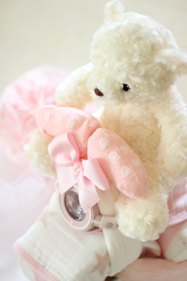 三輪車ダイパーケーキ（おむつケーキ）/ ピンク