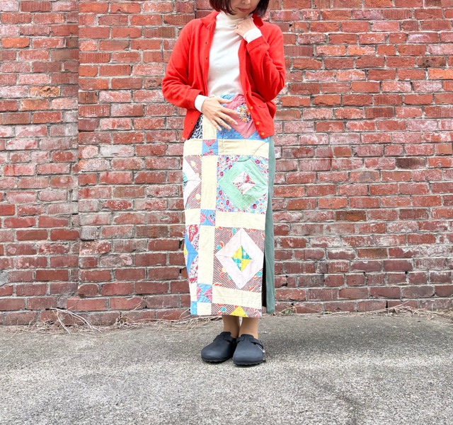 Antique Patchwork Quilt Top Remake Skirt