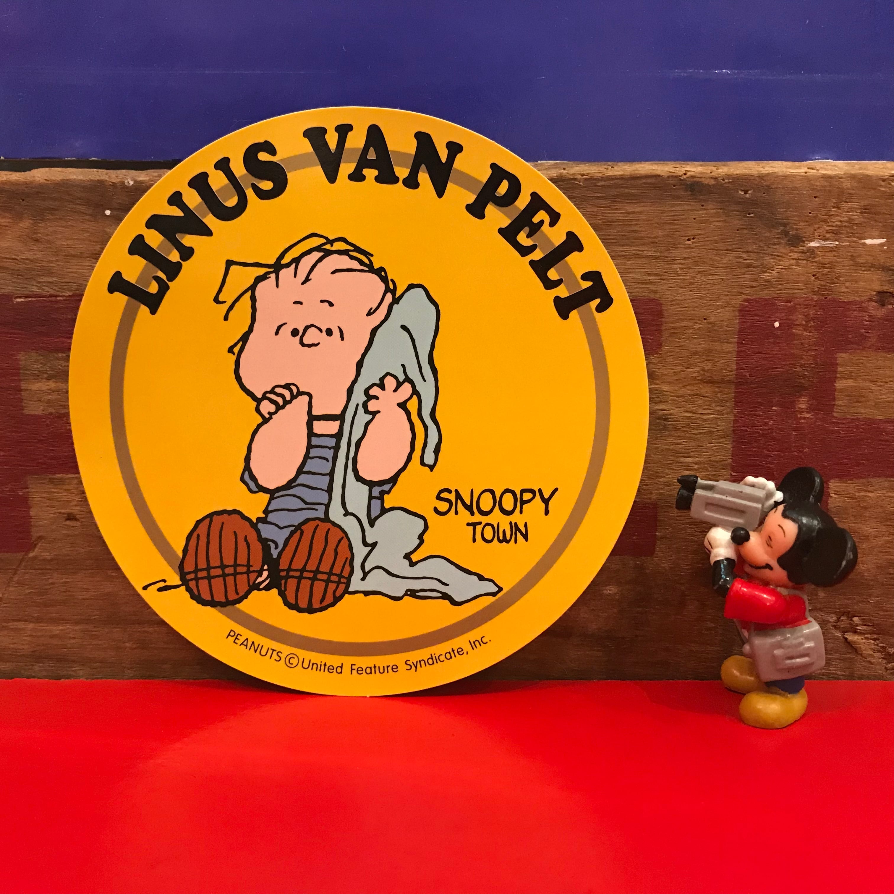 ヴィンテージ スヌーピー バナー　ライナス スヌーピー PEANUTS ライナス・ヴァンペルト 特大ステッカー 限定品