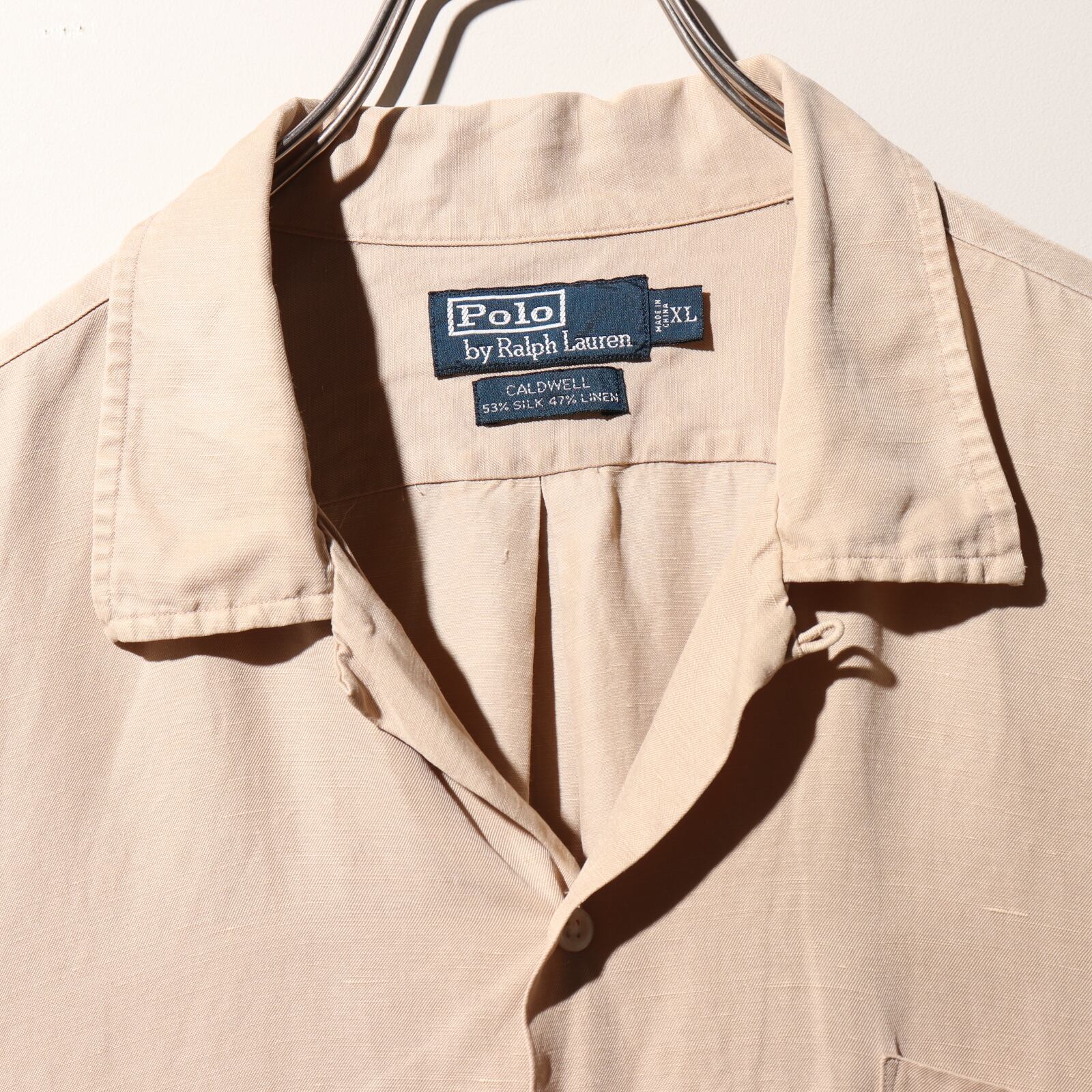 美品 XL タン Caldwell ポロラルフローレン 半袖開襟シャツ ベージュ  