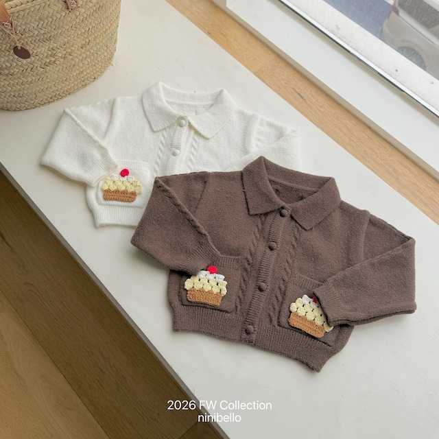【取寄】ninibello|cupcake knit cardigan|カップケーキニットカーディガン|S-L|kids|26 autumn