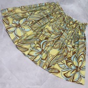 フラダンス 衣装 パウスカート エムエムジェイ イエロー系 日本製 ブラウン系 シングル モンステラ柄 花柄 かわいい 鮮やか 華やか 明るい ハワイアン アロハ ハワイアンプリント フラ ダンス レッスン 練習 おしゃれ デザイン かわいらしい