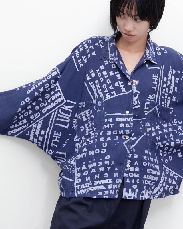 1980-90s abstract typographic dolman shirt