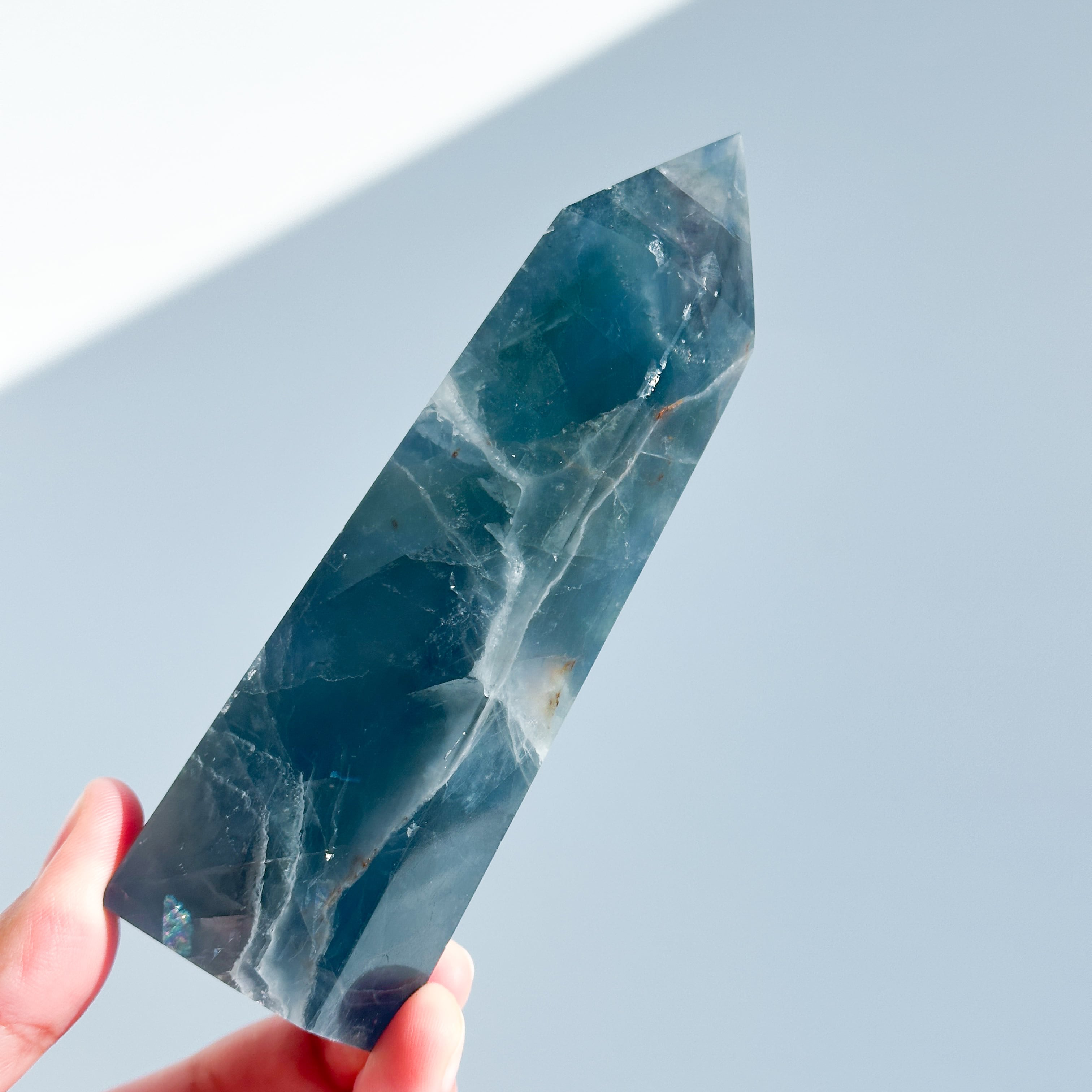 ブルーフローライト タワー型22 ◇ Fluorite ◇天然石・パワーストーン