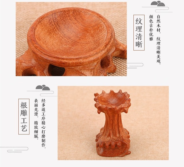 天然木製の水晶ボールスタンド