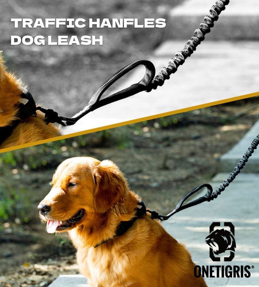 犬 リード 大型犬 中型犬 犬用リード ダブルハンドル ショートリード 持ちやすい 軽い 握りやすい ソフトメッシュ ソフトハンドル おしゃれ 超大型犬 小型犬 最長189cm 【OneTigris TRAFFIC HANDLESリード】