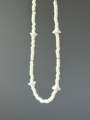 czech bellflower beads necklace【 white 】